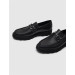 Black Men's Casual Shoes With Genuine Leather Buckle Accessories