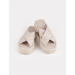 Genuine Leather Mink Women's High Soled Slippers