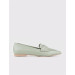 Genuine Leather Green Women's Flat Shoes