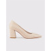 Women's Beige Thick Heeled Shoes