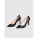 Women's Genuine Leather Black Thin Heeled Stiletto