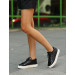 Women's Black Lace-Up Sneakers