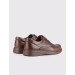 Brown Genuine Leather Lace-Up Men's Casual Shoes