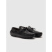 Rubber Sole Leather Lining Genuine Leather Black Men's Loafer