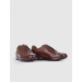 Rubber Sole Genuine Leather Brown Laced Men's Casual Shoes