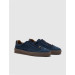 Rubber Sole Genuine Leather Navy Blue Lace-Up Men's Sports Shoes