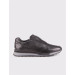 Furry Genuine Leather Black Men's Sports Shoes