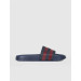 Navy Blue - Claret Red Rubber Sole Men's Slippers