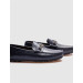 Navy Blue Genuine Leather Men's Loafer Shoes