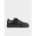 Leather Lined Genuine Leather Black Lace-Up Men's Sneakers