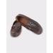 Buckle Detailed Men's Genuine Leather Brown Loafer Shoes