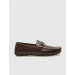 Buckle Detailed Genuine Leather Brown Men's Loafers