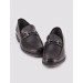 Buckle Detailed Genuine Leather Black Men's Casual Shoes
