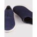 Knitwear Leather Navy Blue Lace-Up Men's Casual Shoes