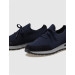 Knitwear Navy Blue Lace-Up Men's Sports Shoes