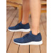 Knitwear Knitted Navy Blue Lace-Up Men's Casual Sports Shoes