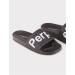 Black Women's Slippers With Lettering Motif