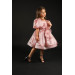 04-08 Age Girl Balloon Sleeve Powder Evening Dress