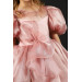 04-08 Age Girl Balloon Sleeve Powder Evening Dress