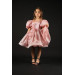 04-08 Age Girl Balloon Sleeve Powder Evening Dress