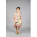 فستان بناتي مزين برسم زهور ملونة مناسب لعمر بين 04 - 12 سنة