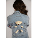 04-14 Age Girl Denim Jacket With Teddy Bear