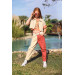04-14 Years Old Girls' Double Colored Tile Trousers With Belt