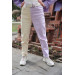 04-14 Years Old Girl's Double Colored Lilac Pants With Belt