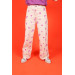 04 -14 Years Girl Child Purple Flower Embroidered Trousers