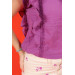 04 - 14 Age Girl Purple Ruffled Sleeved Blouse