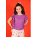 04 - 14 Age Girl Purple Ruffled Sleeved Blouse