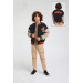05-14 Years Old Boy's Navy Blue College Coat