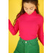 05-14 Years Old Camisole Turtleneck Girl Fuchsia Sweat