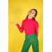 05-14 Years Old Camisole Turtleneck Girl Fuchsia Sweat