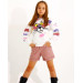 05-14 Years Girl Child White Pink Panther Hooded Sweat