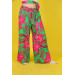 09-14 Years Blouse Green-Fuchsia Trousers Set