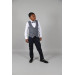 09 - 14 Years Boys Navy Blue Linen Vest Suit