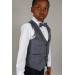 09 - 14 Years Boys Navy Blue Linen Vest Suit