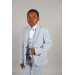 09 - 14 Years Boys Blue Collar Detailed Jacket Suit