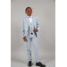 09 - 14 Years Boys Blue Collar Detailed Jacket Suit