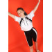 09-14 Years Old Girl Black-White Color Hooded T-Shirt Shorts Set