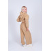 09-15 Years Old Girl Beige Color Hooded Double Set