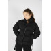 10-14 Years Old Girl Black Zipper Detailed Coat