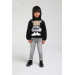12 Months - 05 Years Baby Girl Black Color Rabbit Themed Hooded Sweat