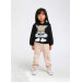 12 Months - 05 Years Baby Girl Black Color Rabbit Themed Hooded Sweat