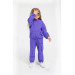 18 Months-5 Years Old Baby Girl Purple Color Tracksuit Set