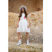 2-14 Years Old Girl White Evening Dress