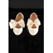 Number 21 - 25 Girl Pearl Satin Bow Shoes