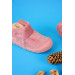 Number 21-30 Vicco Fluff Girl's Pink Color Slippers