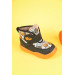 حذاء ثلج للأولاد أسود وبرتقالي مقاس 26-30